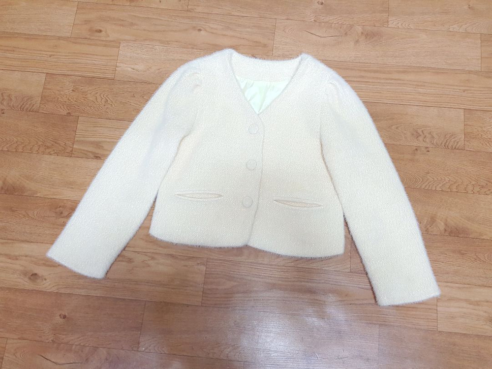 1착)초봄용 페이크 앙고라 니트 숏 여성자켓 55-66--6