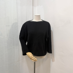 nainkol 짜임 블랙크롭니트 7부니트 하객룩 4234