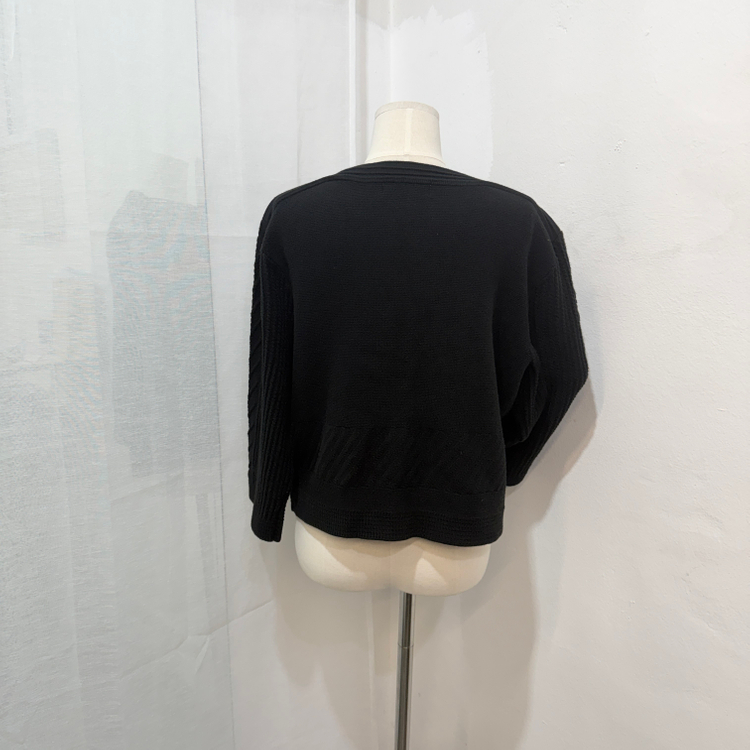 nainkol 짜임 블랙크롭니트 7부니트 하객룩 4234--3