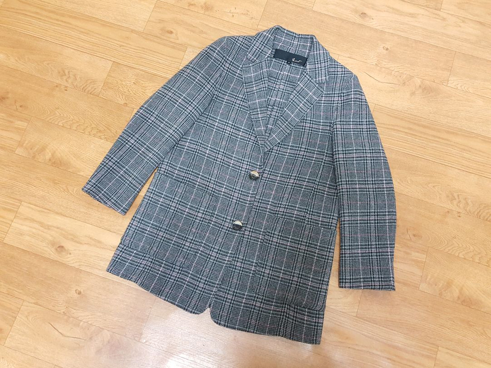 초봄용)지컷 핸드메이드 울 박시 여성자켓 55-66 상태우수--6