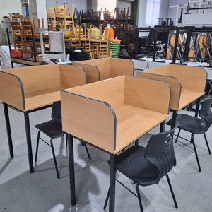 196번 가꿈 랩책상 학원책상 랩실 독서실 책걸상 칸막이 스터디카페책상 의자 이미지