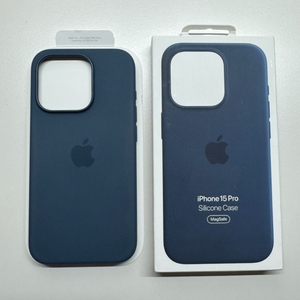 아이폰15프로 스톰블루 정품 실리콘케이스