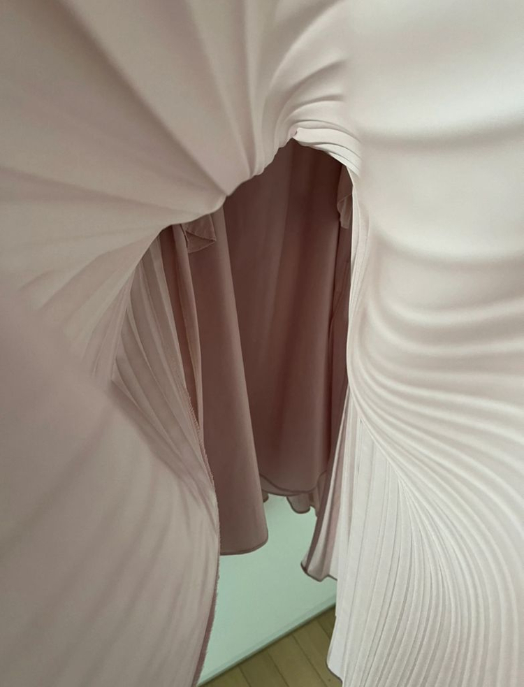 SJSJ 플리츠 배색 원피스--3