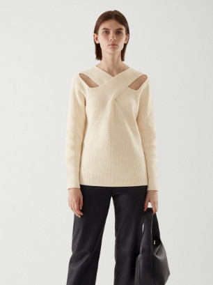 코스 COS 컷아웃 트위스트 박시핏 니트 M 사이즈 새상품 정품--0