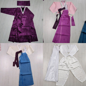 한복 저고리 두루마기 치마 속치마 속바지 속저고리 은혜주단 귀부인한복 혼주 예복 원피스 파란색 분홍색 목도리 여자