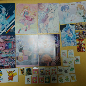 포켓몬 짱구 드래곤볼 원피스 귀멸의칼날 등 띠부띠부씰 엽서 클리어파일 일괄