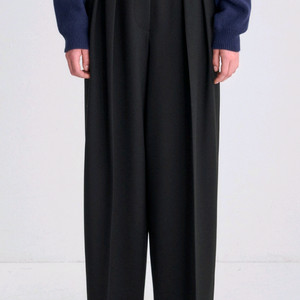 타임 벨티드 투턱 와이드 팬츠