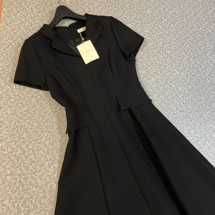 새옷) 엘레강스초이 울실크 블랙라벨 드레스 햅번 롱 원피스 반팔 이미지