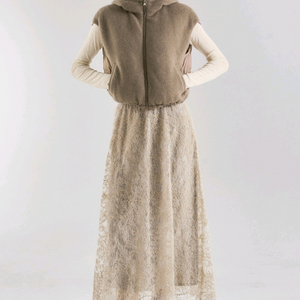 랑방 헤어리 레이스 시퀸 스커트