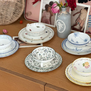 단종된 일본산 노리다케 홍차잔 접시 세트 이미지