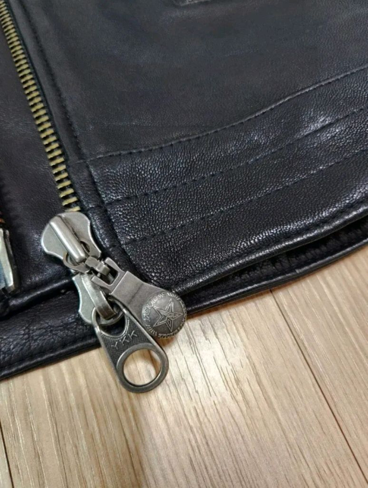 잭로즈 블랙 산양 가죽 리얼 레더 라이더 재킷 이미지