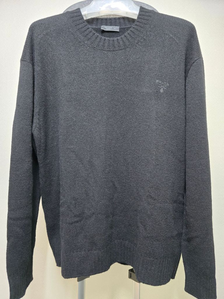 프라다 23fw 캐시미어 크루넥 티셔츠 정품--1