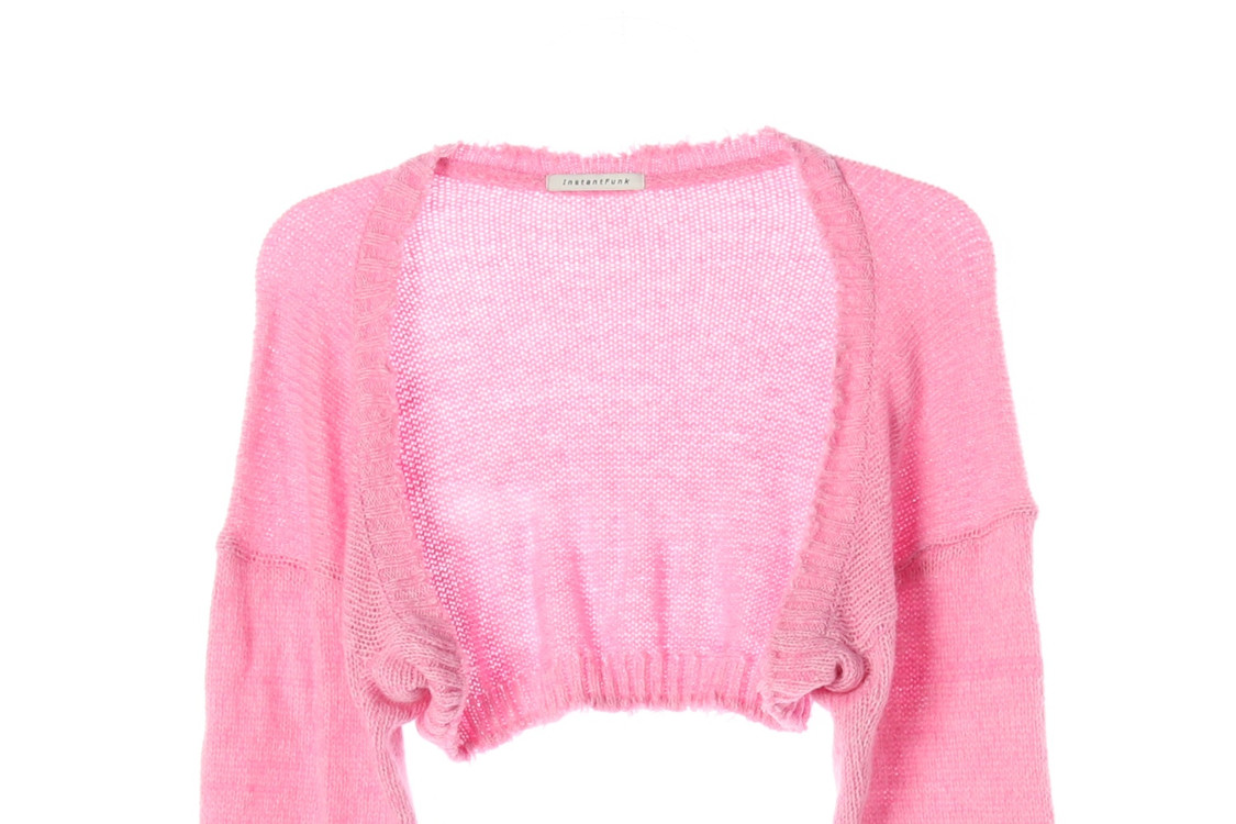 인스턴트펑크 핑크 볼레로 울 니트 가디건 이미지