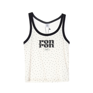 (새상품)론론 25SS 화이트 콘트라스트 라인 슬리브리스 나시 탑 탱크탑