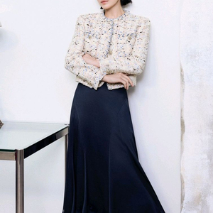 미샤 클래식 트위드 라운드 자켓