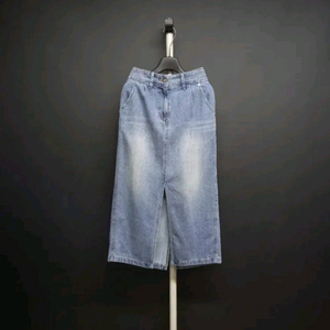 TIME 타임 워시드 데님 롱 스커트 33.44 이미지