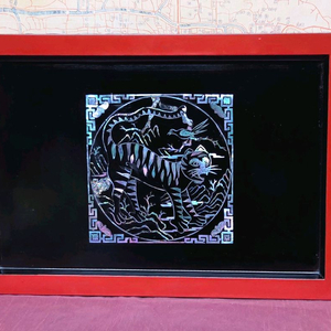 *전통자개 나전칠기 맹호도 소반