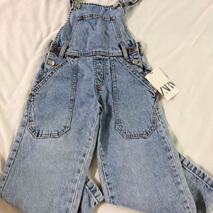 유아용 자라 키즈 데님 멜빵 바지 116cm(새상품)