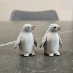 일본 Kato Kogei 도자기 펭귄 한쌍