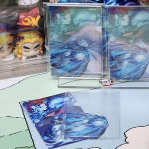 귀멸의 칼날 제일복권 웹샵쿠지 아카자 재래vs탄지로, 기유편 레이어드 클리어카드 피규어 이미지