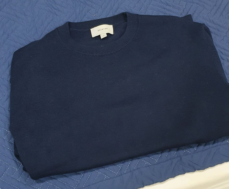셔터 코튼 캐시미어 니트 네이비 M--1