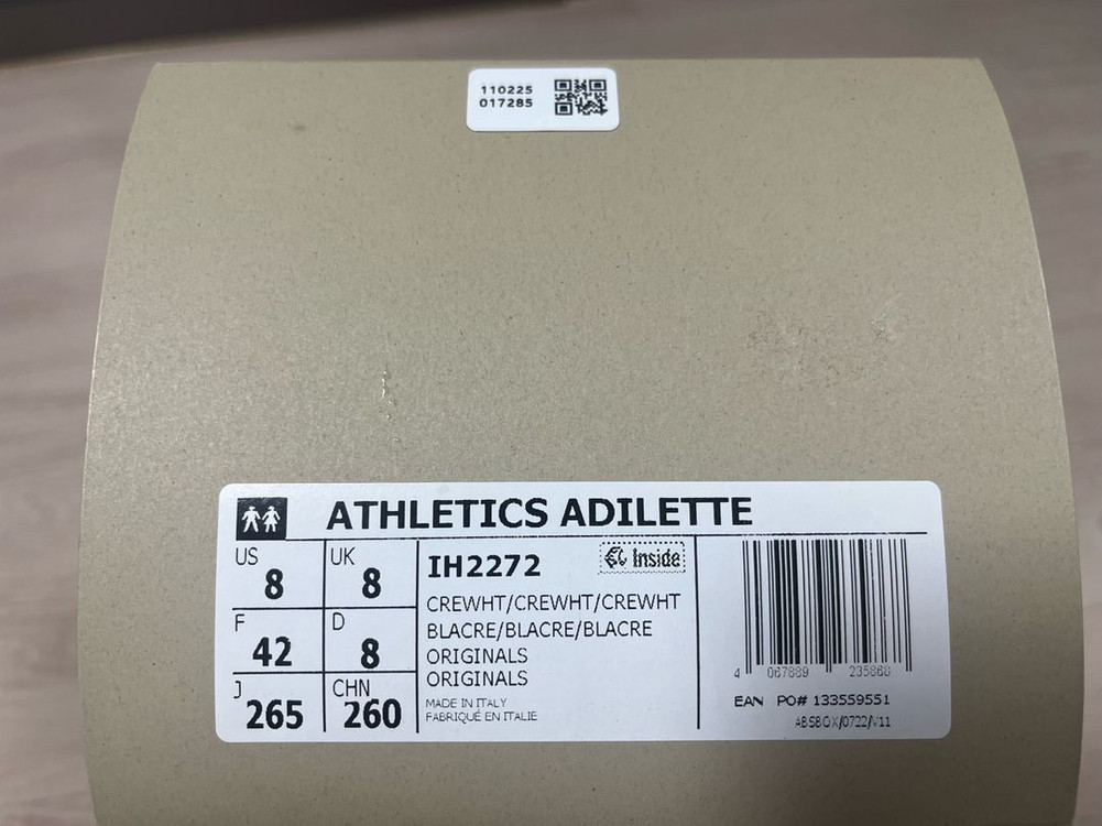 피어오브갓 x 아디다스 / 아딜렛 슬라이드 슬리퍼 / 265--5