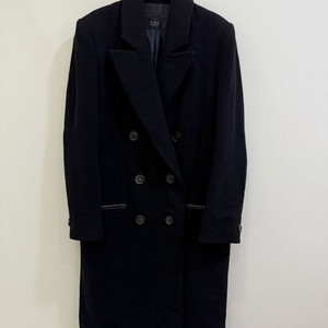 한섬 TIME 타임 블랙 더블 봄코트(정품) 이미지