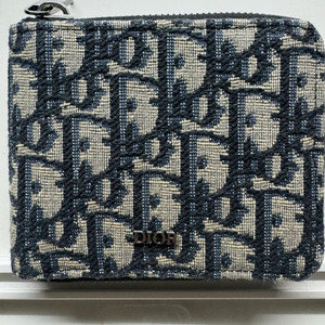 오블리크 패턴 지퍼 반지갑