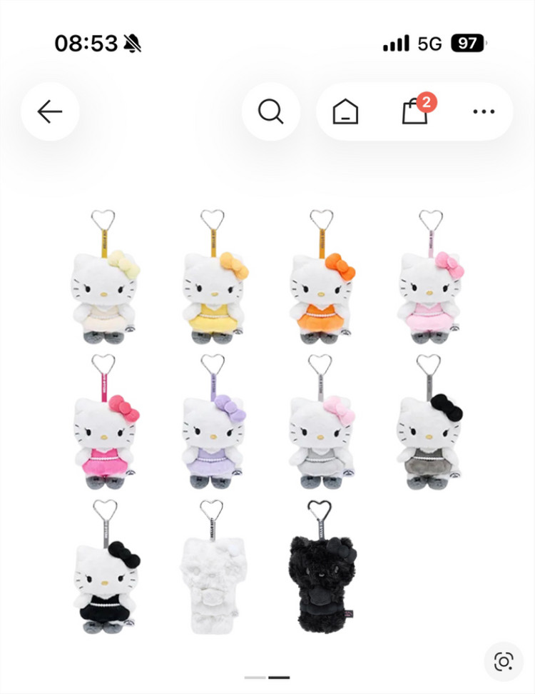 헬로키티 x 지수 랜덤 플러시 키링 세트 (9개 세트) 이미지