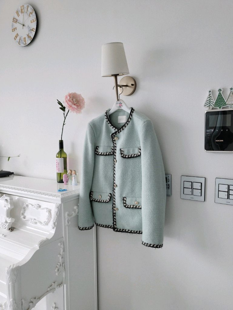 민먼데이 민트 트위드자켓(반택포)--1