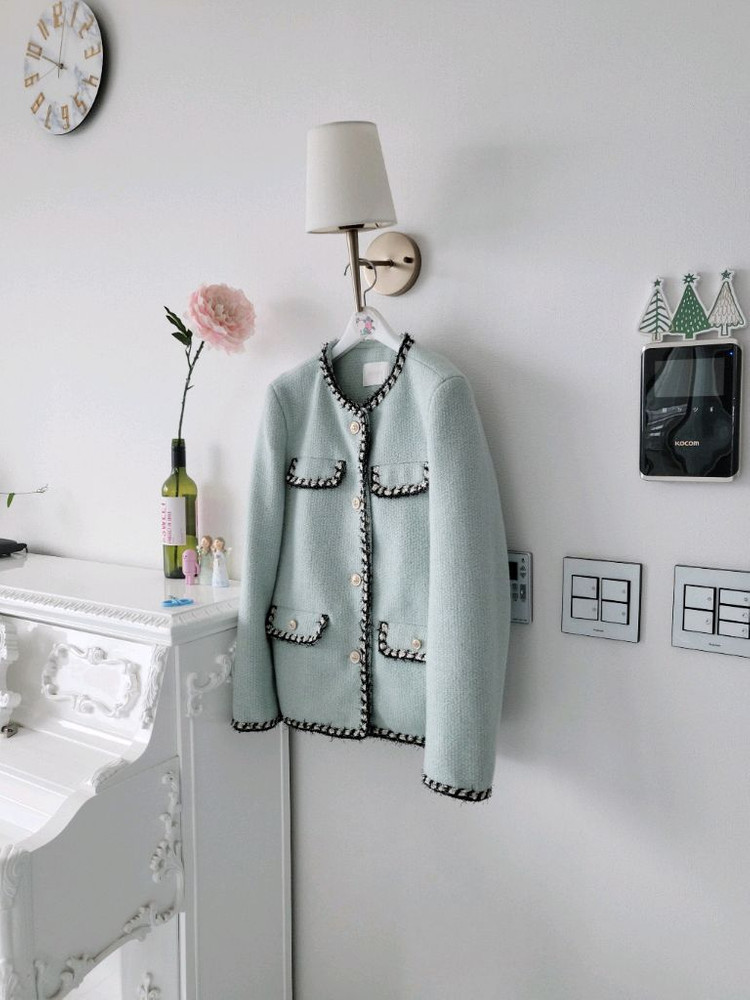 민먼데이 민트 트위드자켓(반택포)--3