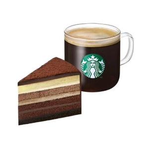 스타벅스 아메리카노 T + 진한 가나슈 9 레이어 케이크 세트 팝니다