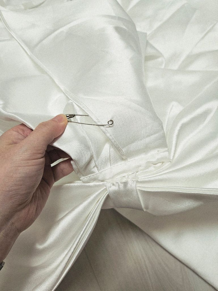 (66) 셀프 웨딩 드레스 오프숄더 머메이드 테일--9