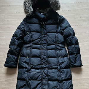 (정품) (여성용) (HAZZYS) 헤지스 구스다운(100%) 블랙 롱 패딩 점퍼/(여우모피/친칠라)