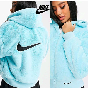 나이키 스우시 후리스 페이크 퍼 후드집업 자켓 DD5117-482 L(90)