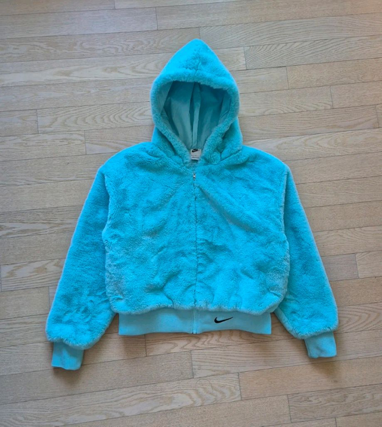 나이키 스우시 후리스 페이크 퍼 후드집업 자켓 DD5117-482 L(90)--1