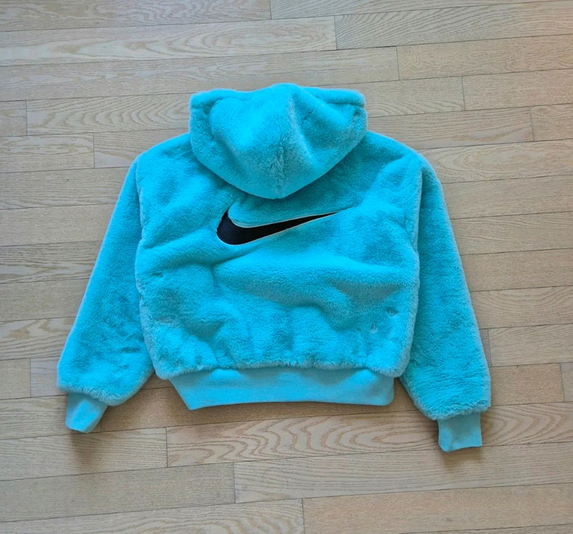 나이키 스우시 후리스 페이크 퍼 후드집업 자켓 DD5117-482 L(90)--2