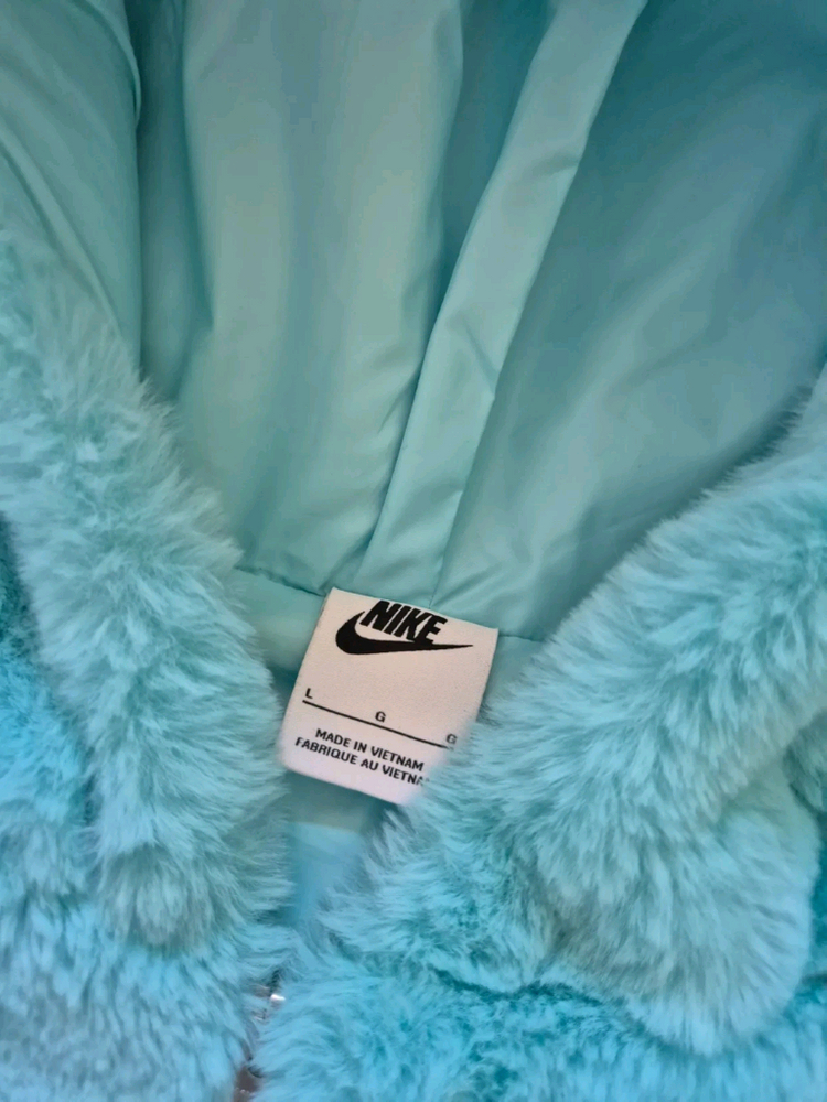 나이키 스우시 후리스 페이크 퍼 후드집업 자켓 DD5117-482 L(90)--3