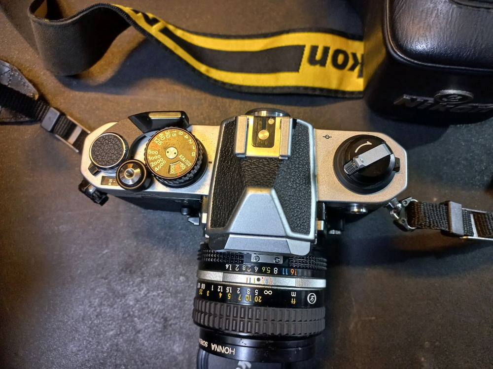 니콘FM2 민무늬 셔터막 니콘50mm.4렌즈 필름 카메라--1