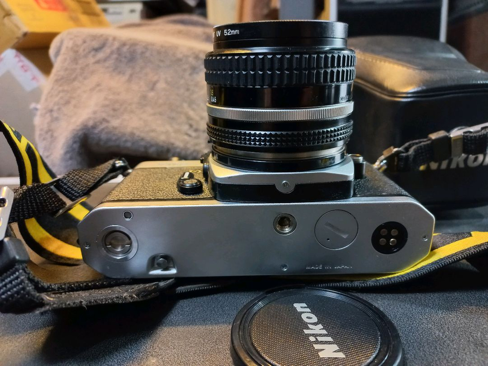 니콘FM2 민무늬 셔터막 니콘50mm.4렌즈 필름 카메라--6