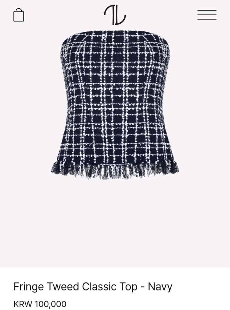 더로랑 프린지 트위드클래식 탑 m 네이비--4