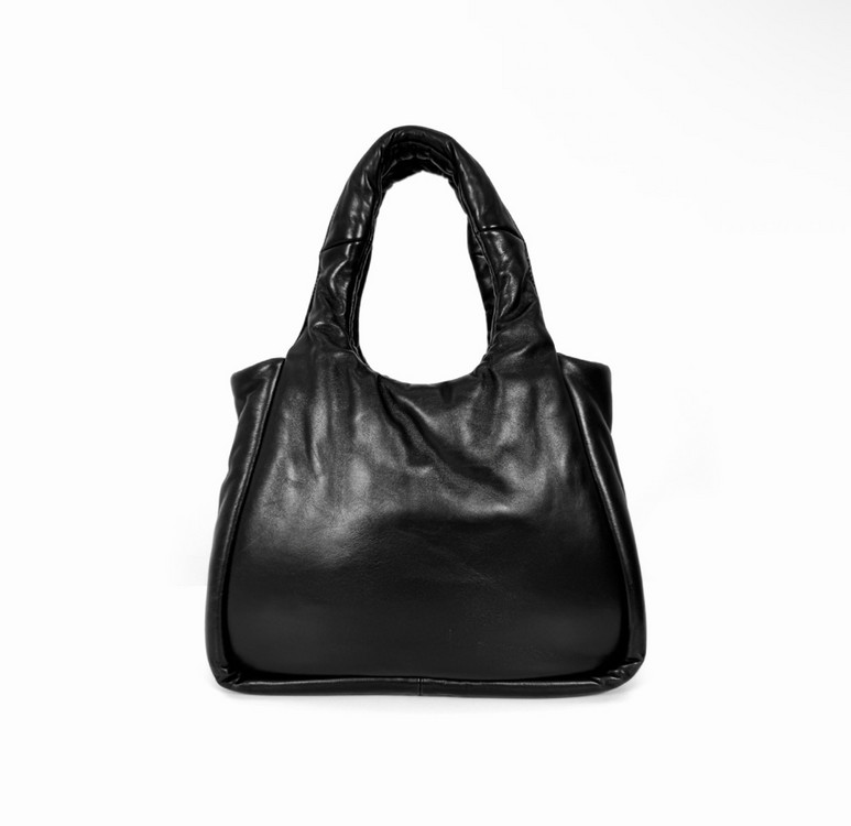 [M] 프라다 패디드 패딩 소프트 패딩 니파 레더 백 토트백 미디움 블랙--2