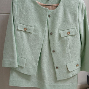 블랑쇼 민트 트위드 자켓 스커트 셋업 s