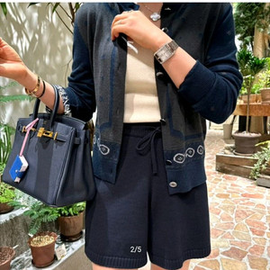 자스민케이/코지니트반바지/네이비/S사이즈/새상품