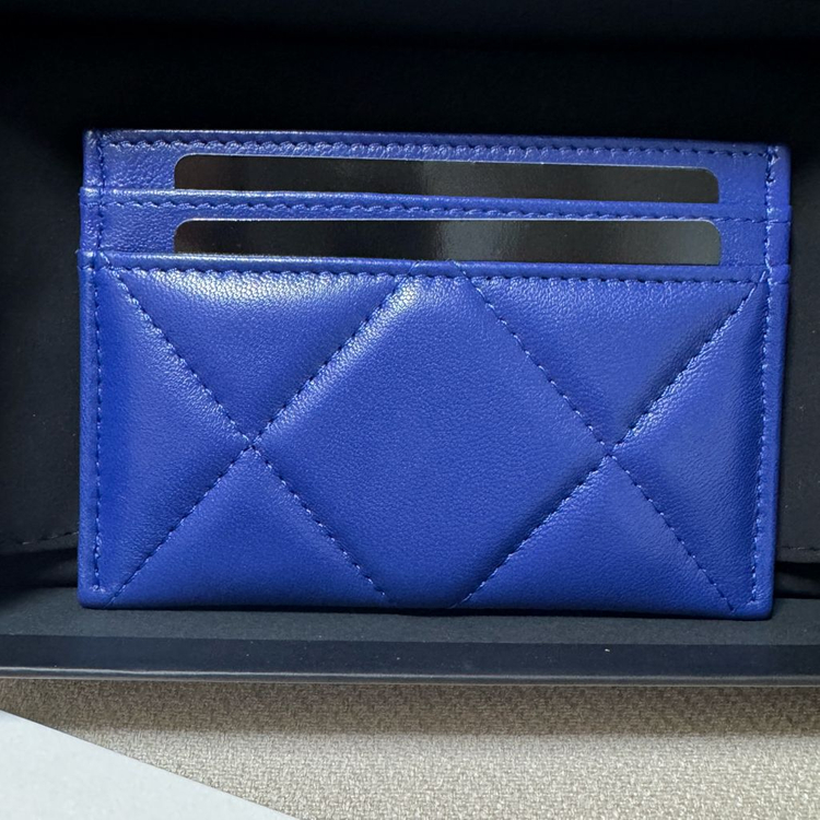 샤넬19 카드홀더 다크블루 내장칩 새제품--2