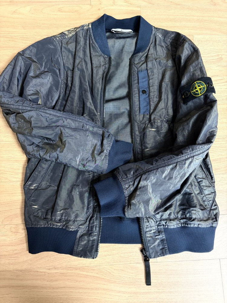 스톤아일랜드 주니어 나일론메탈 투톤 바람막이--3