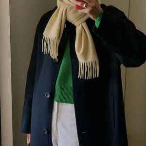 얼바닉 캐시미어 머플러 버터크림 새상품