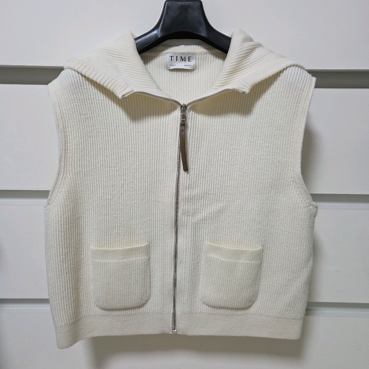 타임 울 블렌드 집업 후드 베스트 랑방 마인 더캐시미어 시스템 sjsj--4