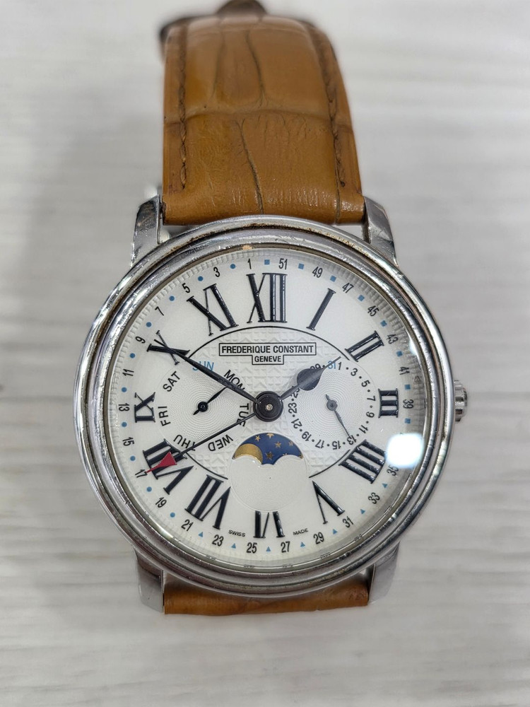 프레드릭 콘스탄트 타이머 멀티 문페이즈 가죽 시계--2