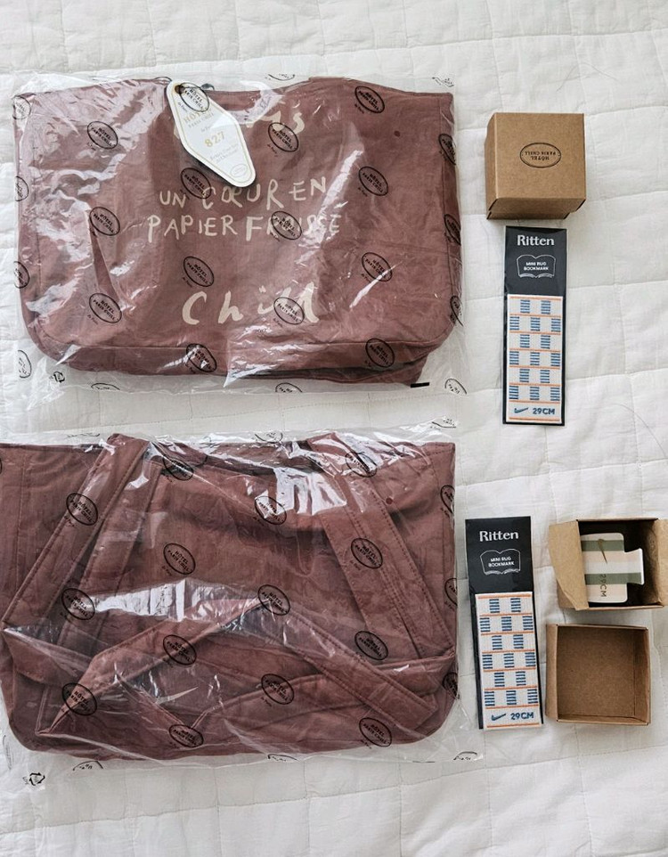 리튼 미니러그북마크/호텔팔리치 헤어클립과 에코백--1